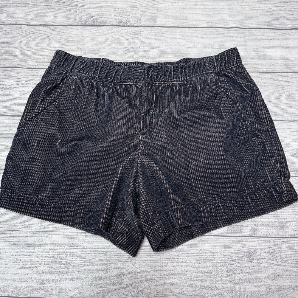 Theyskens' Theory Black Brown Corduroy Shorts Elastic Waist Size 10